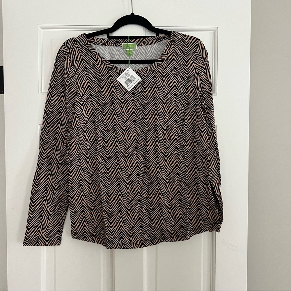 Vera Bradley Cozy Knit Zebra Print Top - Medium - NWT